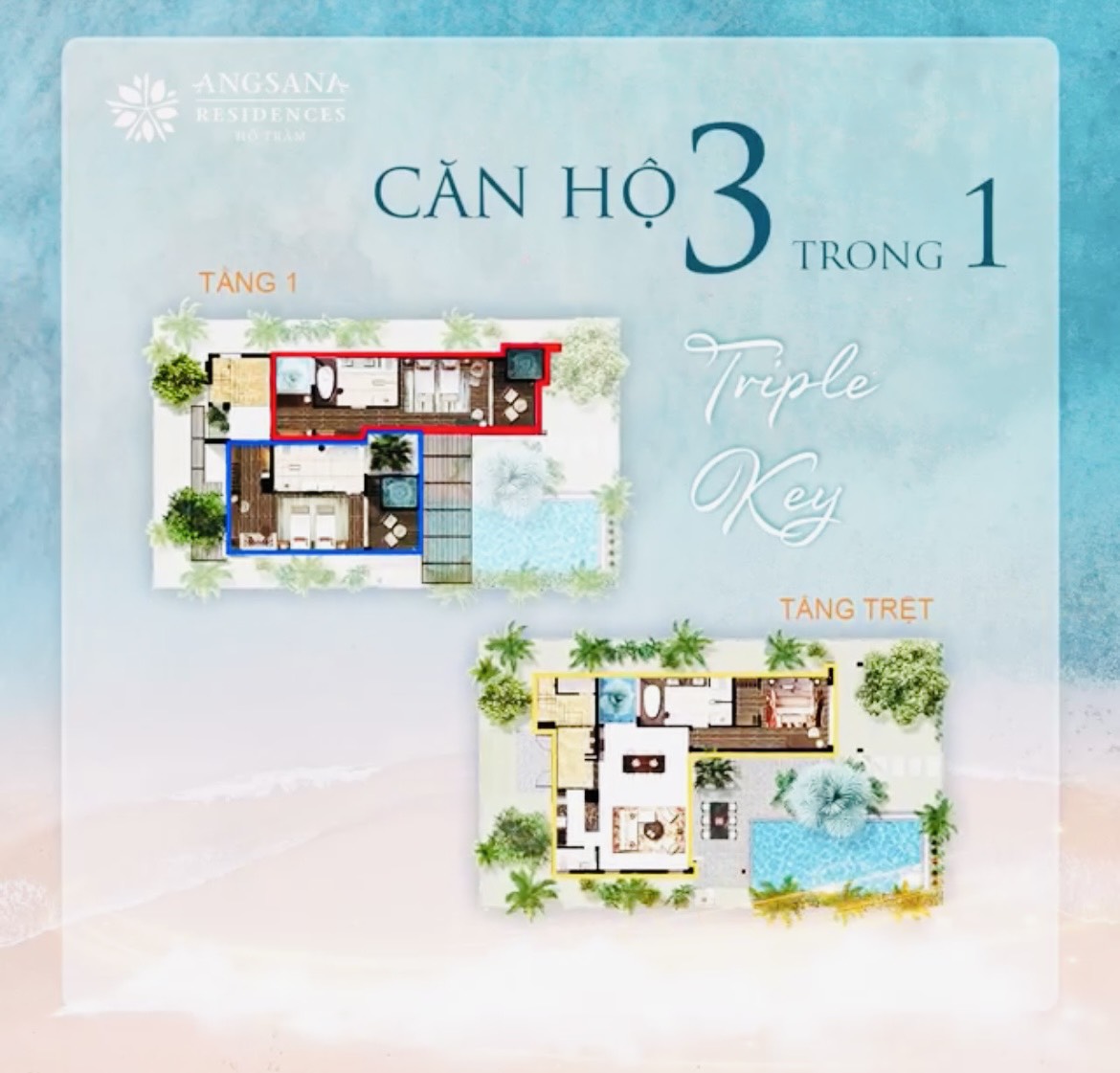 CĂN TRIPLE KEY 3 CHÌA KHÓA